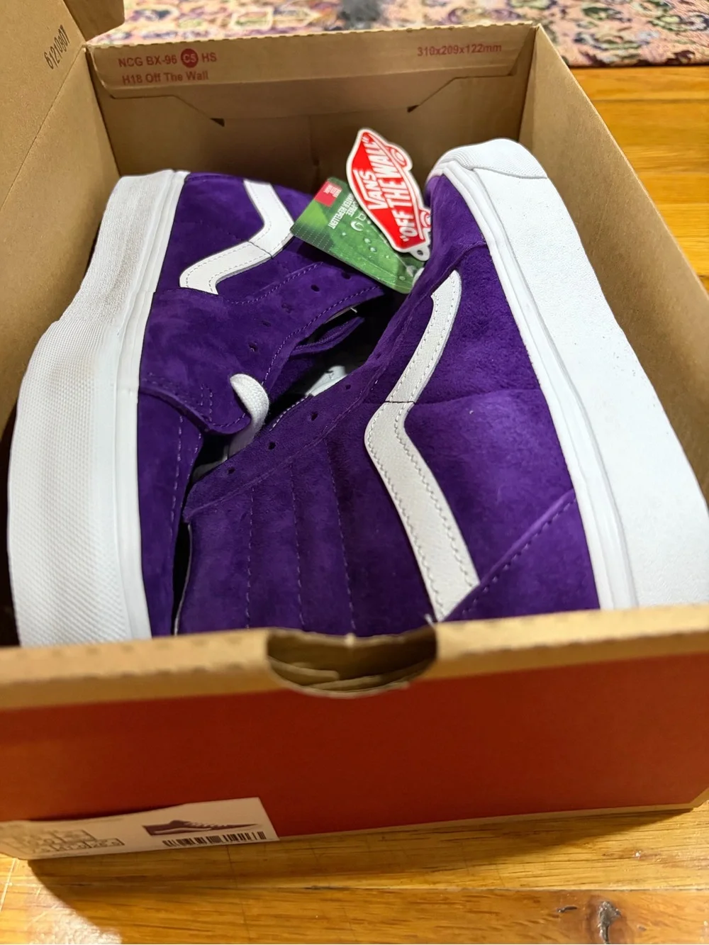 Vans Purple Suede Sk8-Hi Sneakers with White Stripe